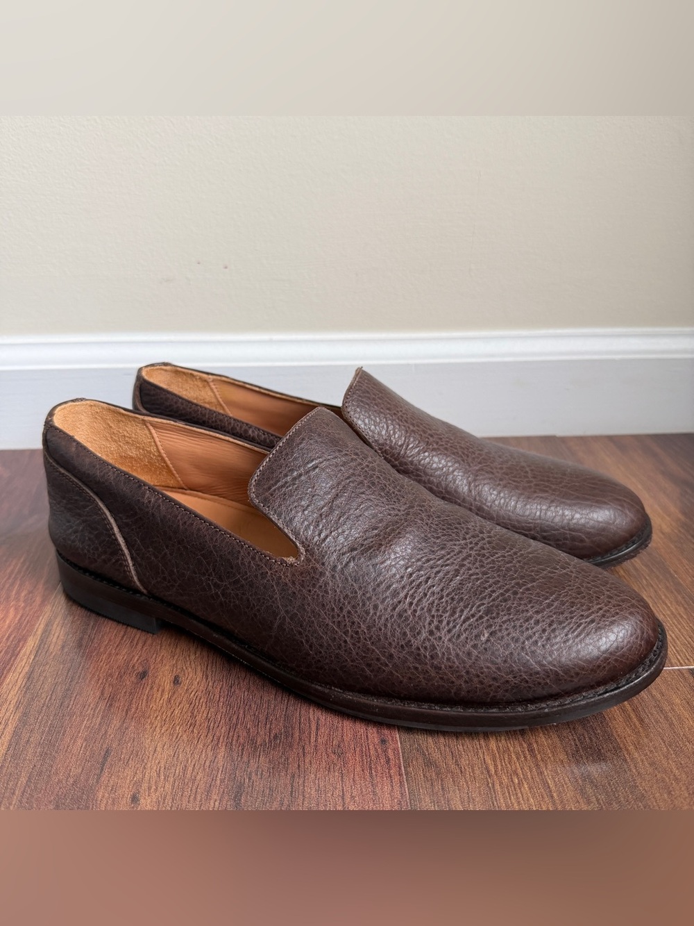 Tecovas Monterrey Pebble Leather Slip On Loafers Rich Brown Mens 8.5D